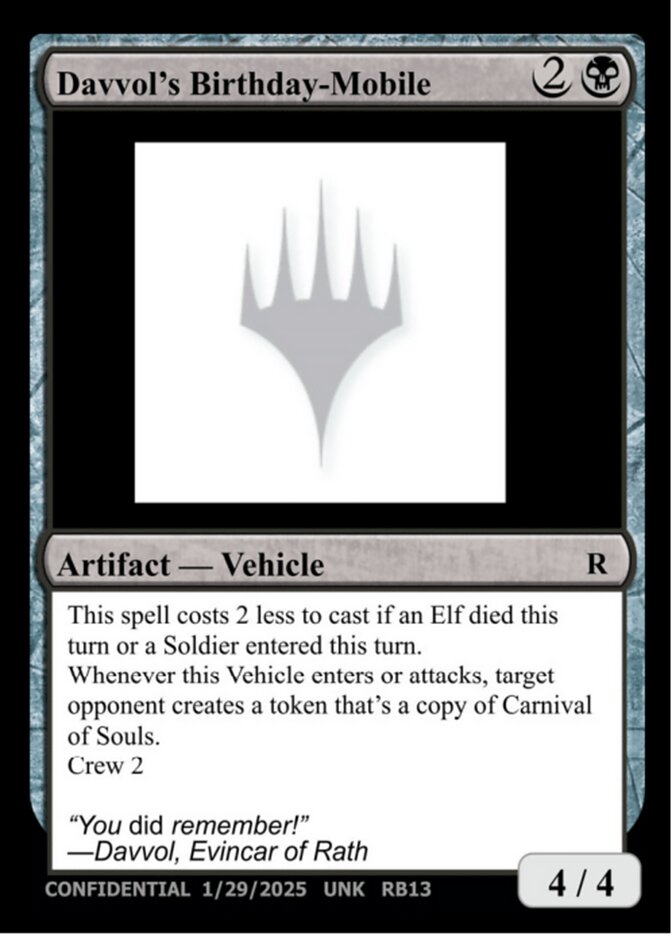 Davvol's Birthdaymobile card front