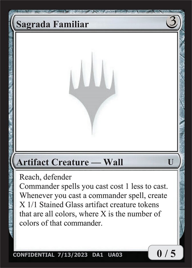 Sagrada Familiar card front