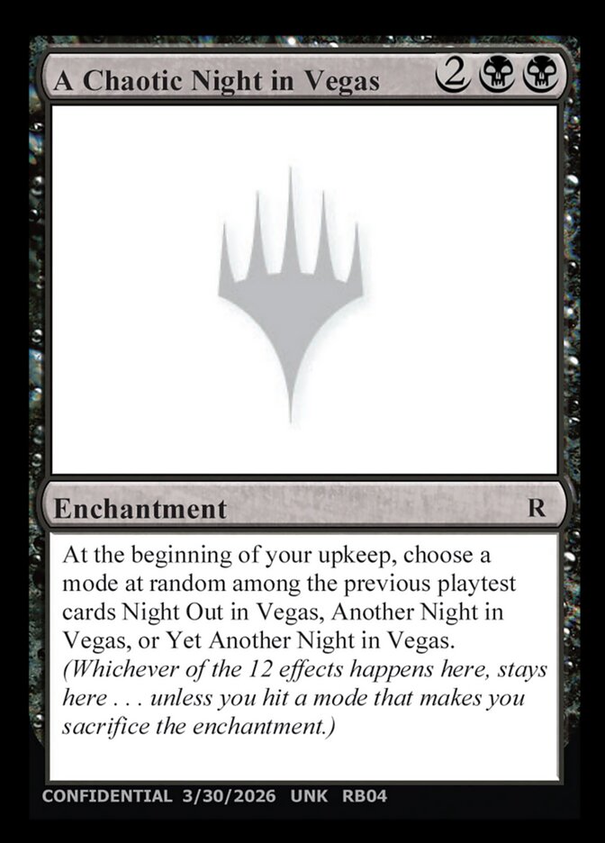 A Chaotic Night in Vegas card front