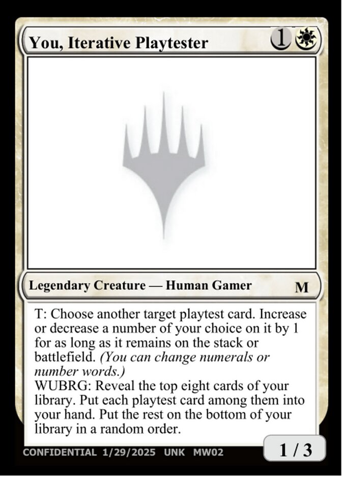 You, Iterative Playtester card front