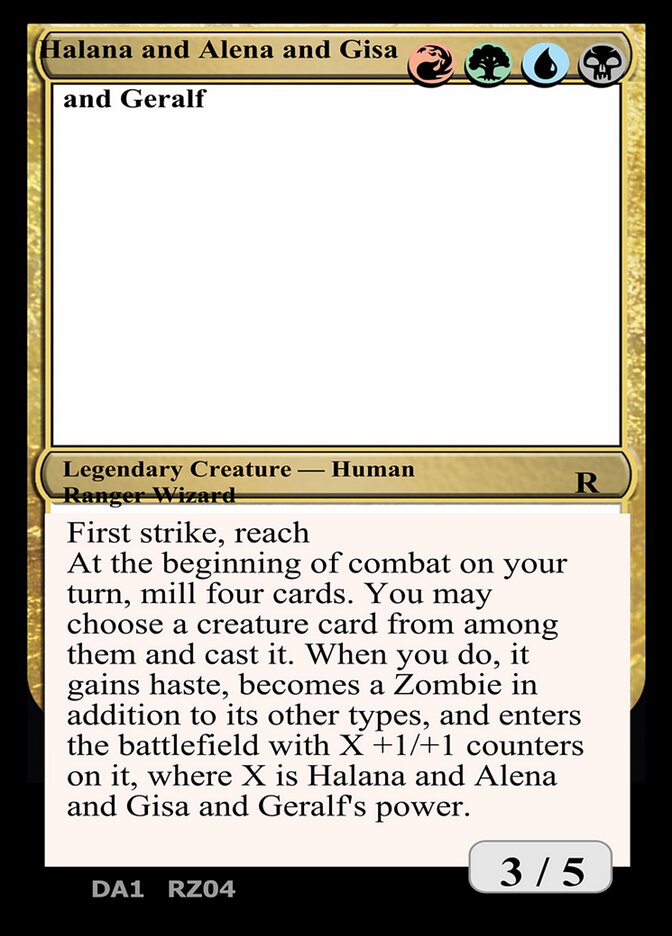 Halana and Alena and Gisa and Geralf card front