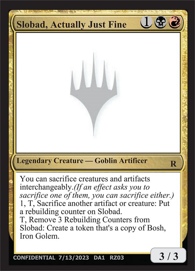 Slobad, Actually Just Fine card front