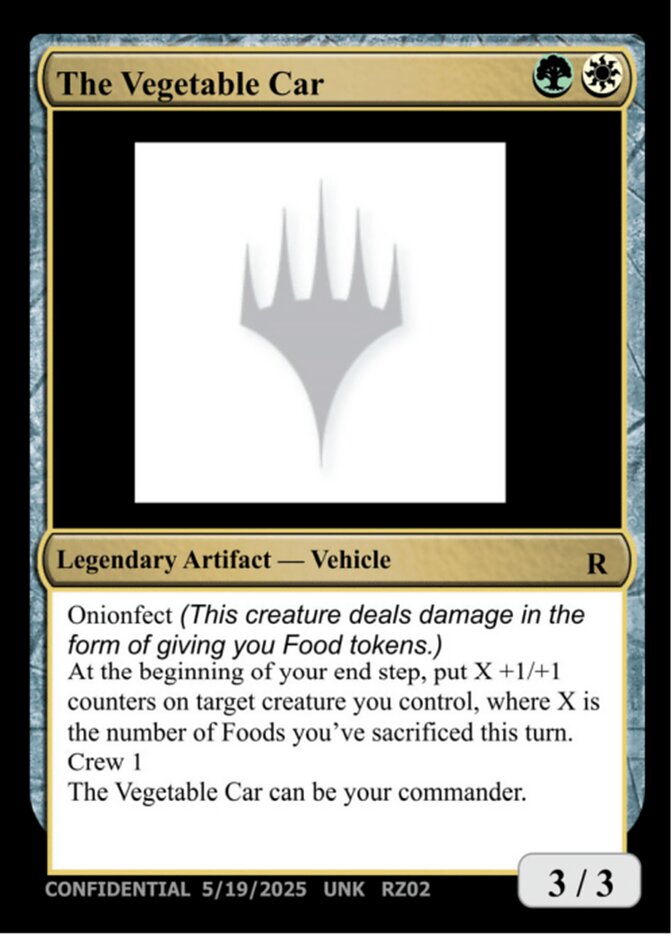 The Vegetable Car card front