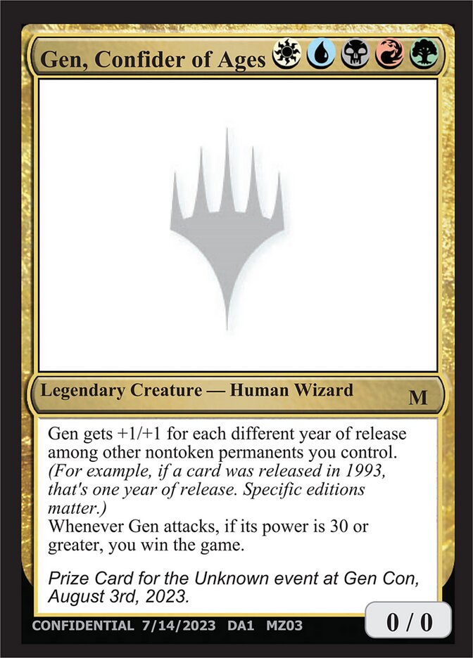 Gen, Confider of Ages card front