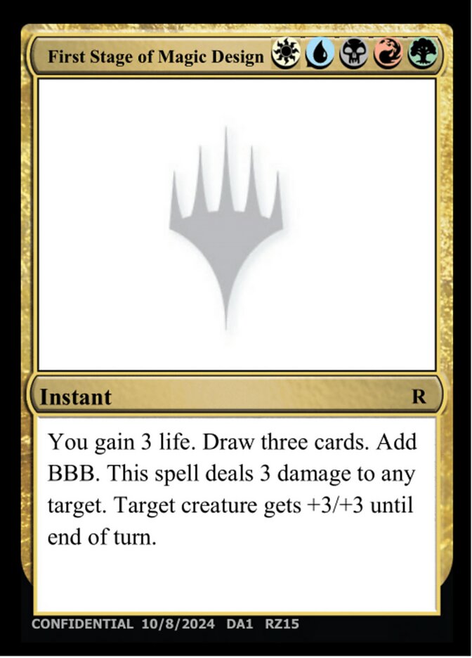 First Stage of Magic Design card front