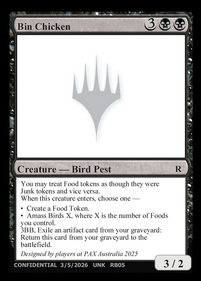 Bin Chicken card front