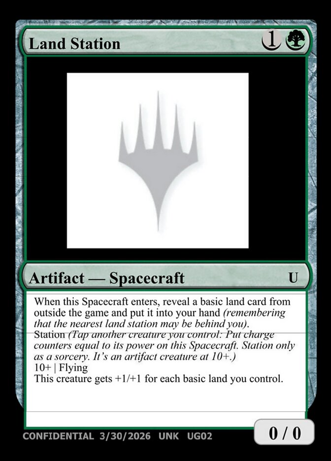 Land Station card front