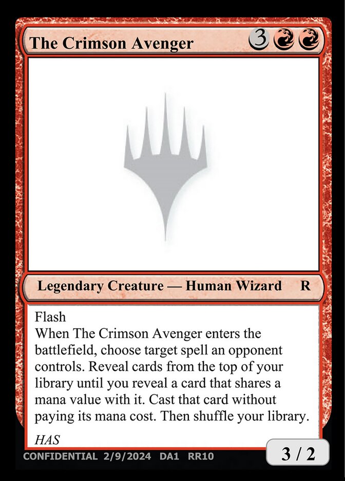 The Crimson Avenger card front