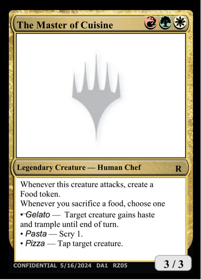 The Master of Cuisine card front
