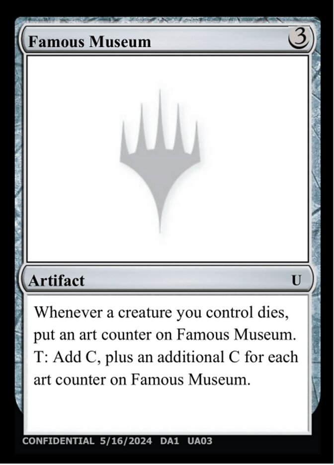 Famous Museum card front