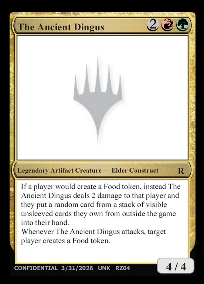 The Ancient Dingus card front