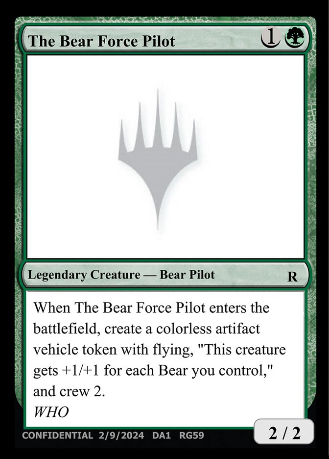The Bear Force Pilot card front