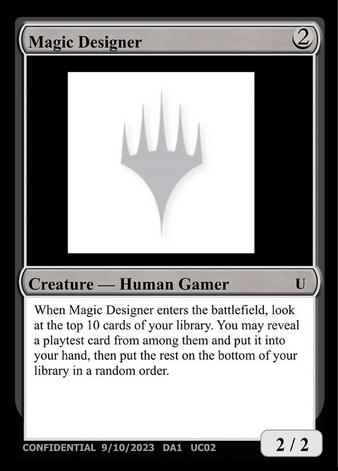 Magic Designer card front
