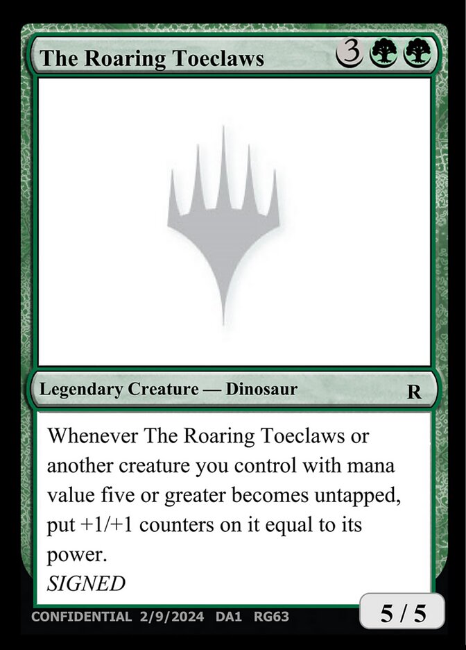 The Roaring Toeclaws card front