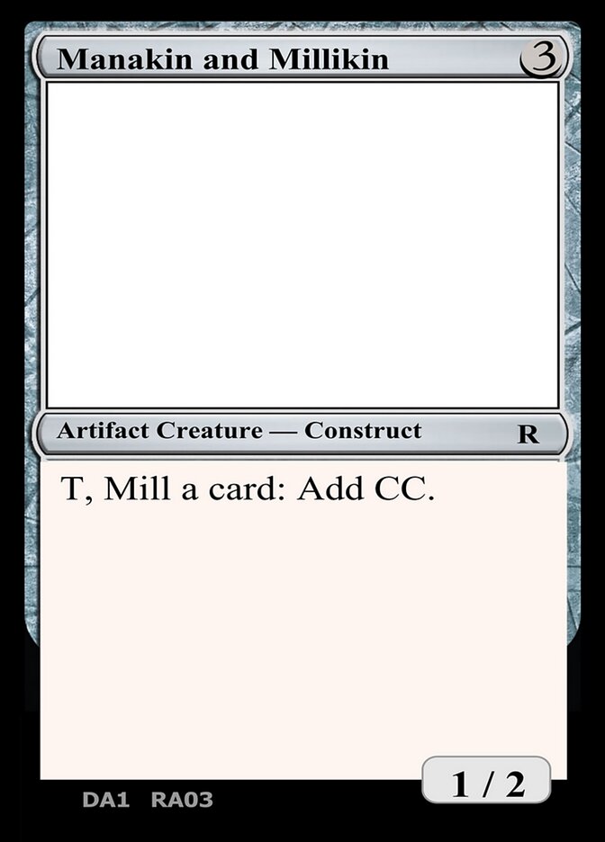 Manakin and Millikin card front