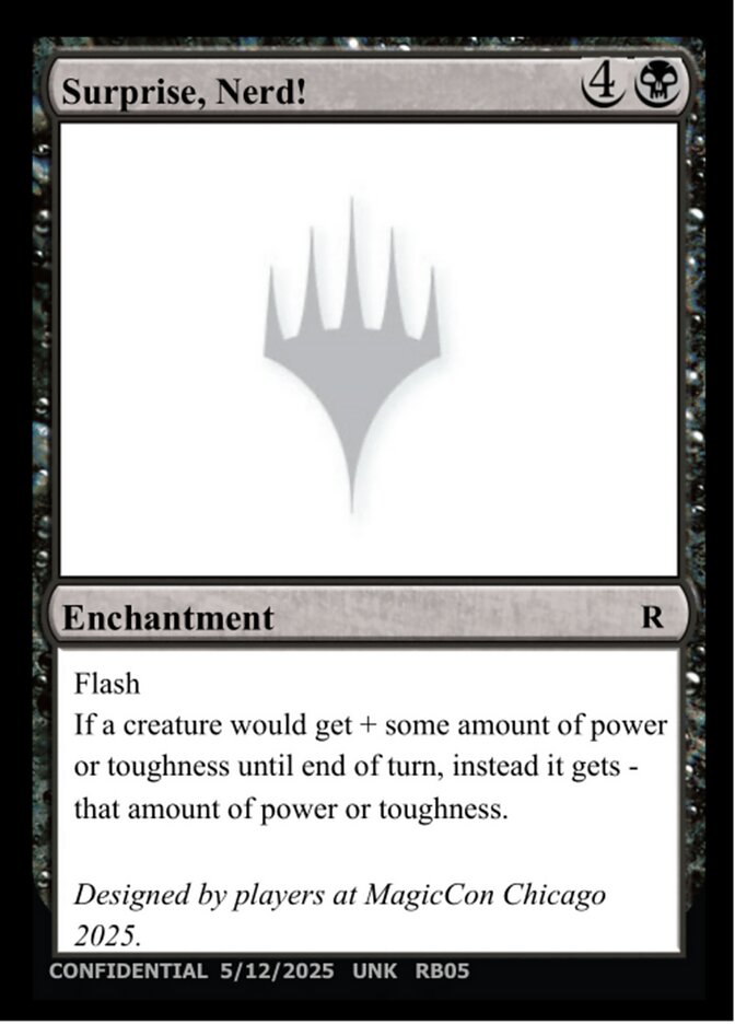 Surprise, Nerd! card front