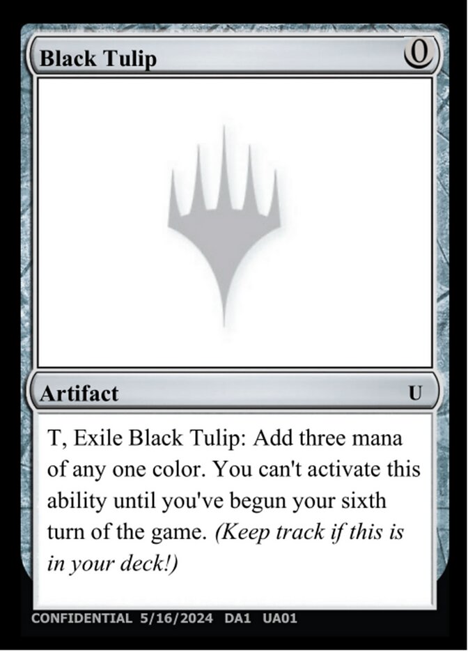 Black Tulip card front