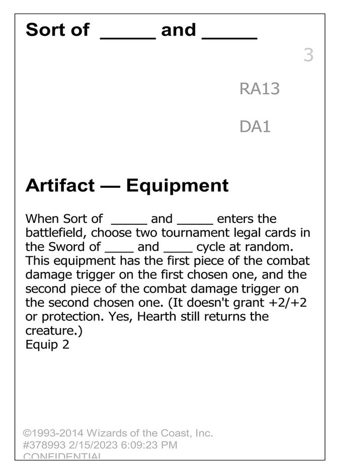 Sort of _____ and _____ card front