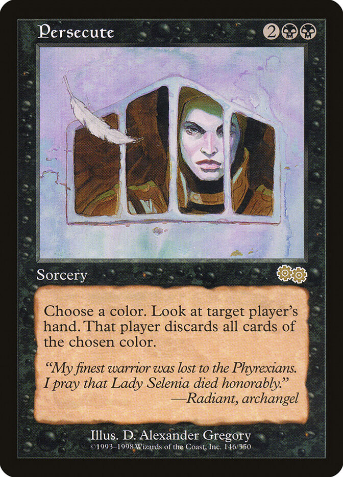 Persecute card front