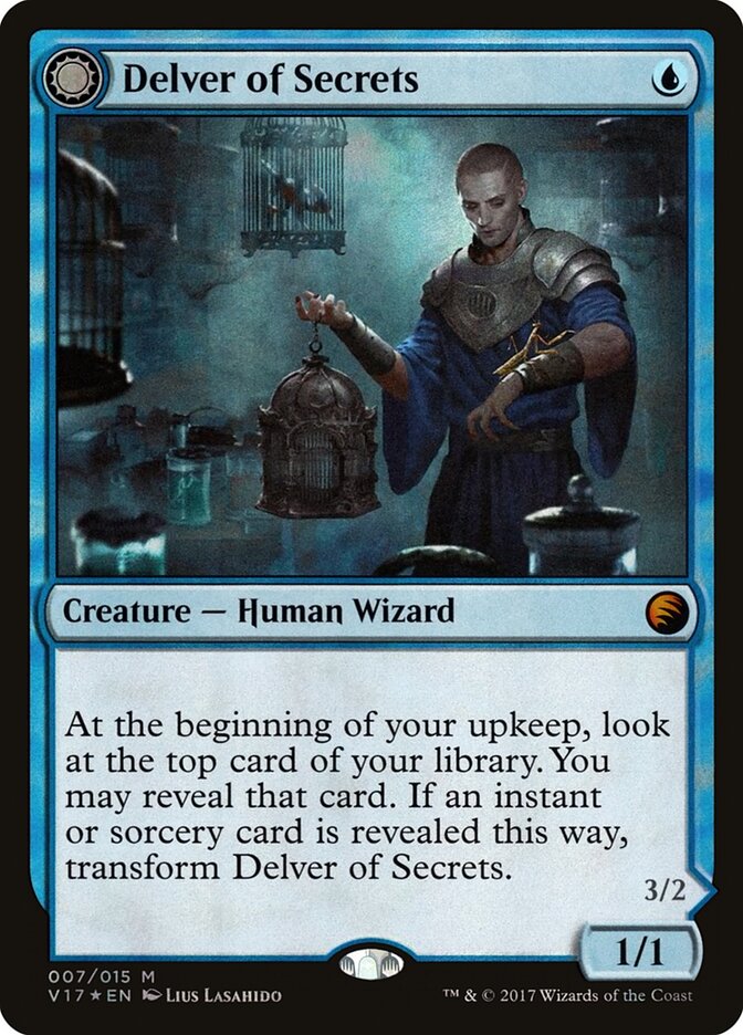 Delver of Secrets card front