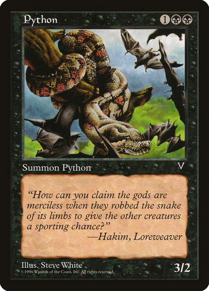 Python card front