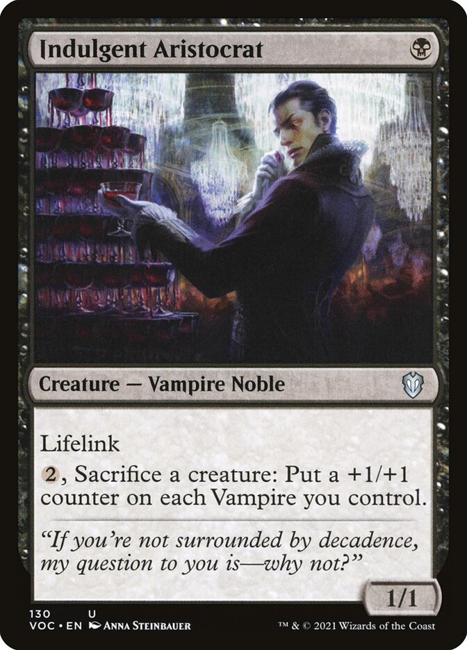Indulgent Aristocrat card front
