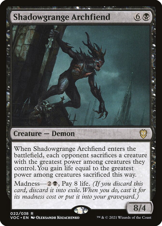 Shadowgrange Archfiend card front