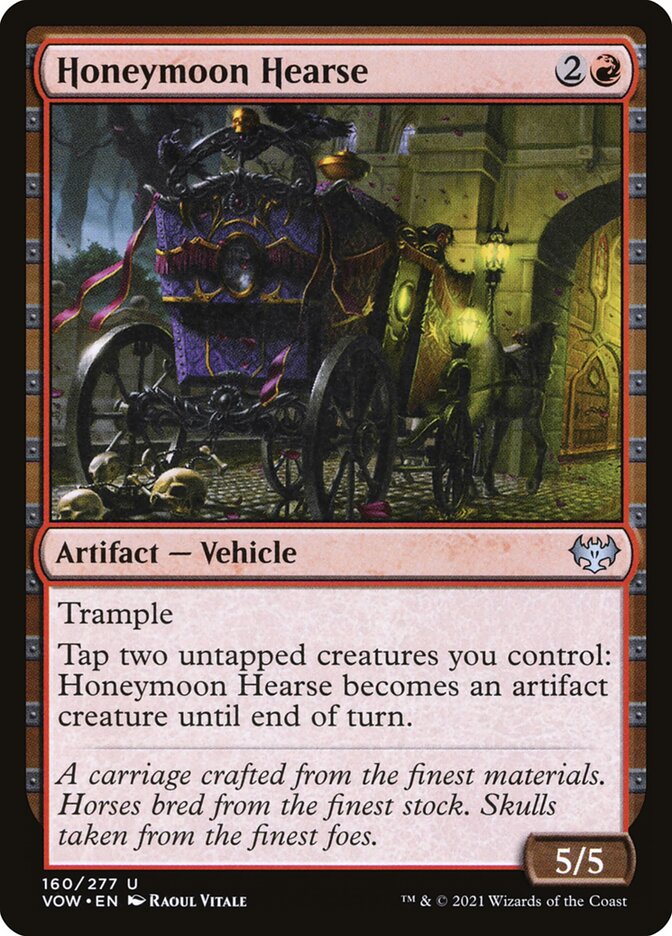 Honeymoon Hearse card front