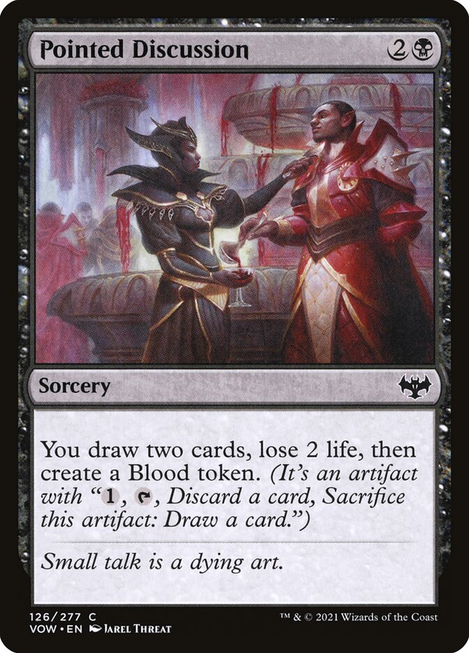 Pointed Discussion card front