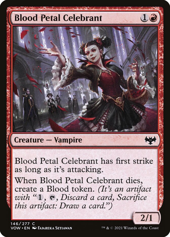 Blood Petal Celebrant card front