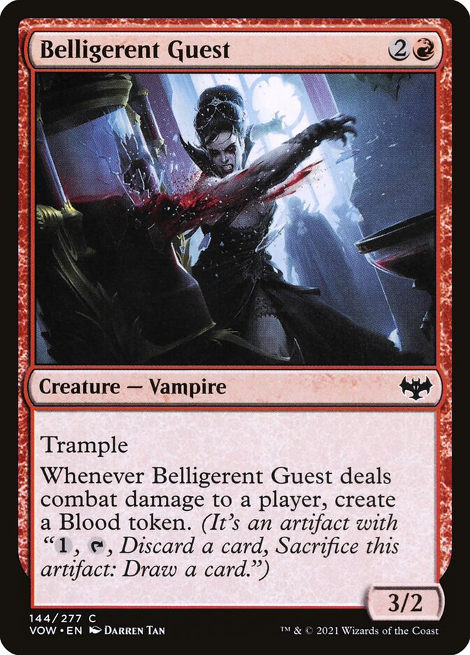 Belligerent Guest card front