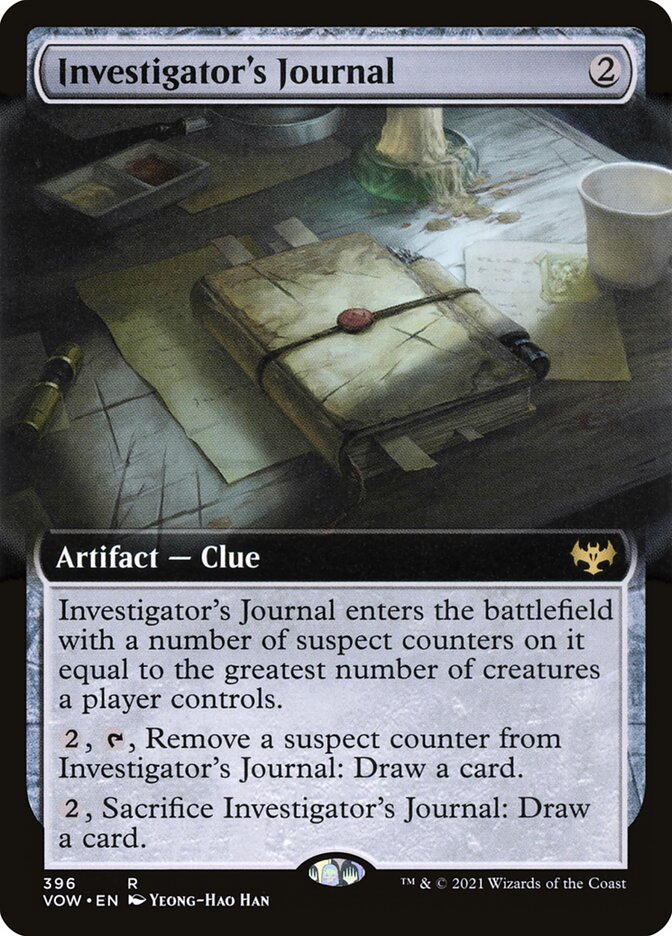 Investigator's Journal card front