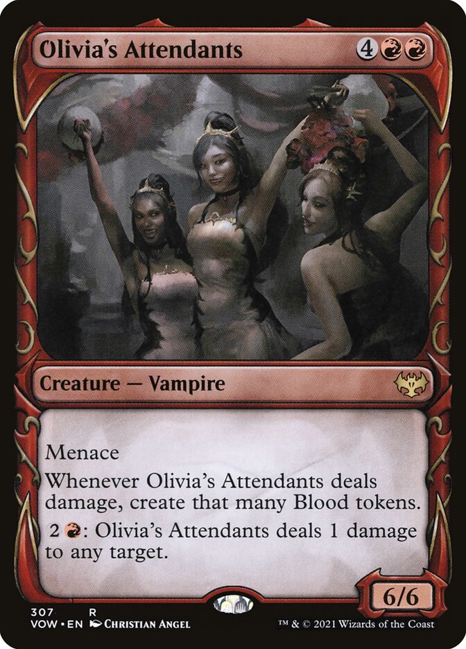 Olivia's Attendants card front