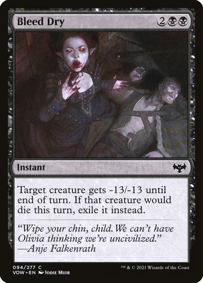 Bleed Dry card front