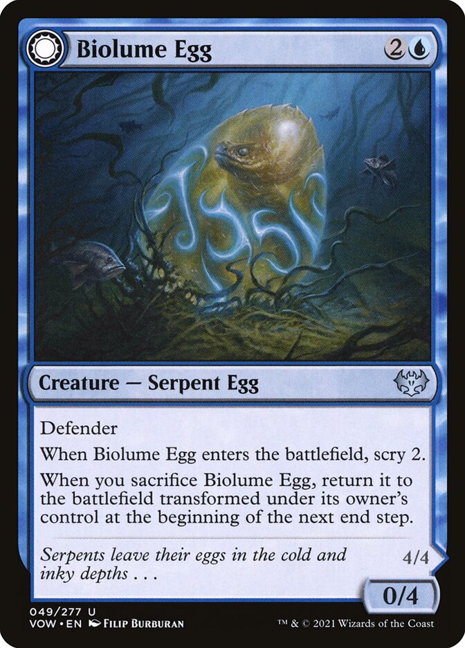 Biolume Egg card front