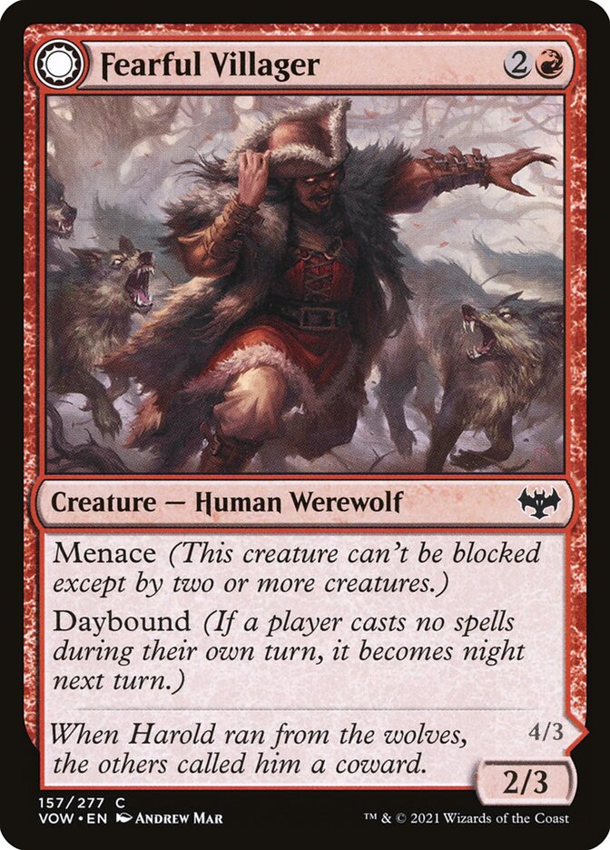 Fearful Villager card front
