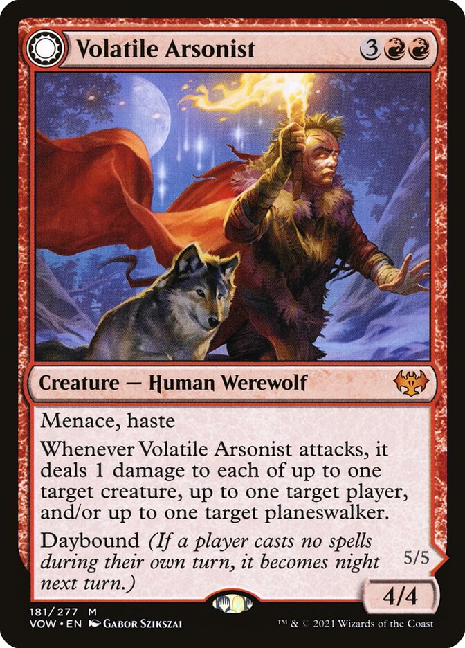 Volatile Arsonist card front