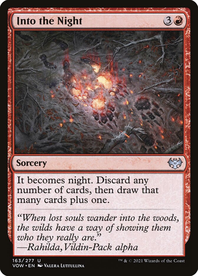 Into the Night card front