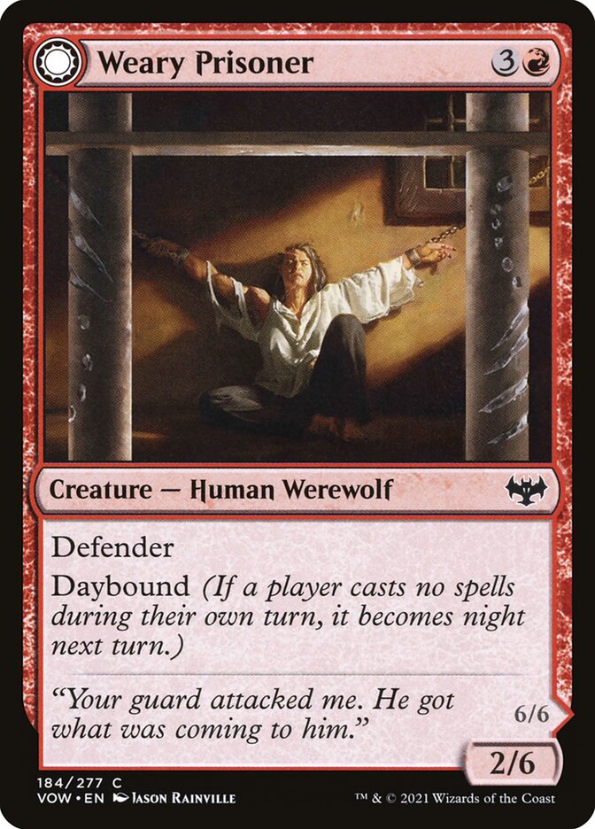 Weary Prisoner card front