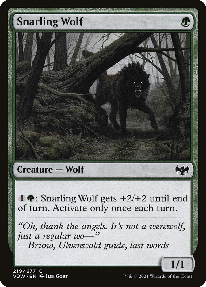 Snarling Wolf card front