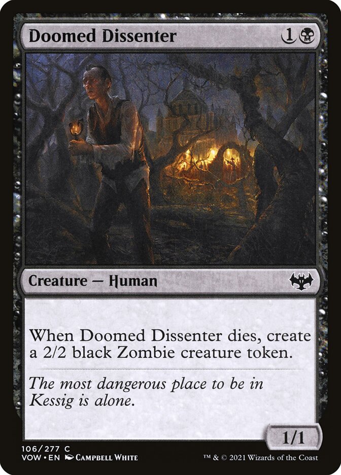 Doomed Dissenter card front