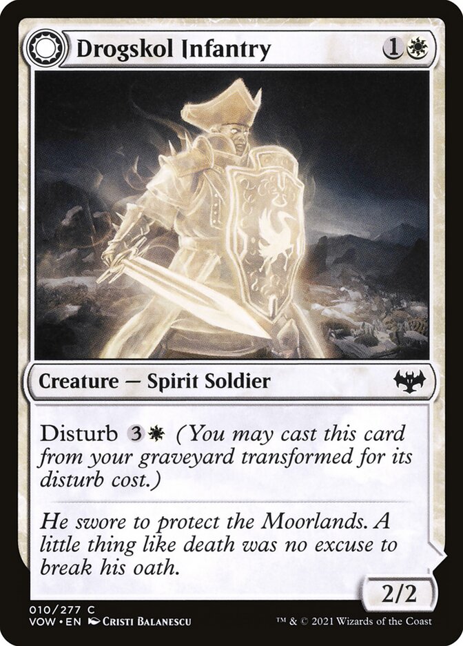 Drogskol Infantry card front