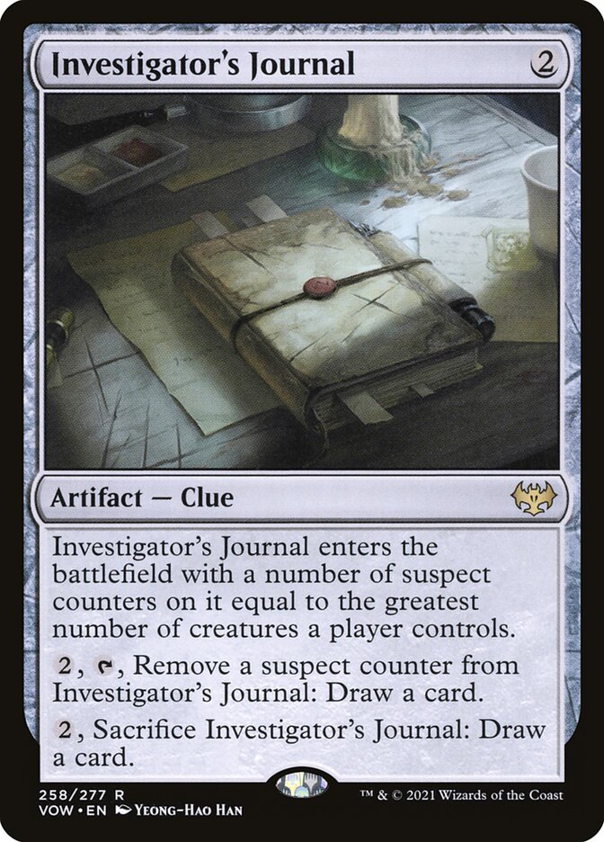 Investigator's Journal card front