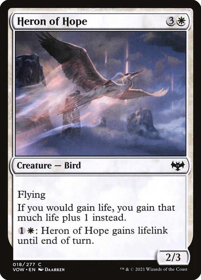 Heron of Hope card front