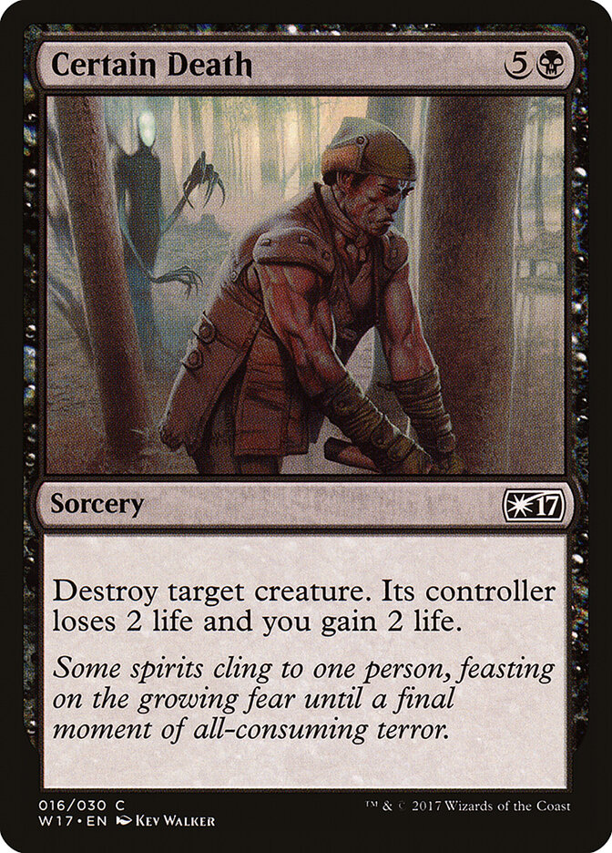 Certain Death card front