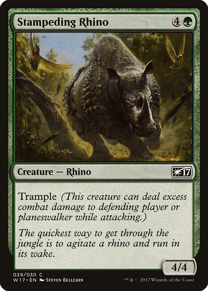 Stampeding Rhino card front