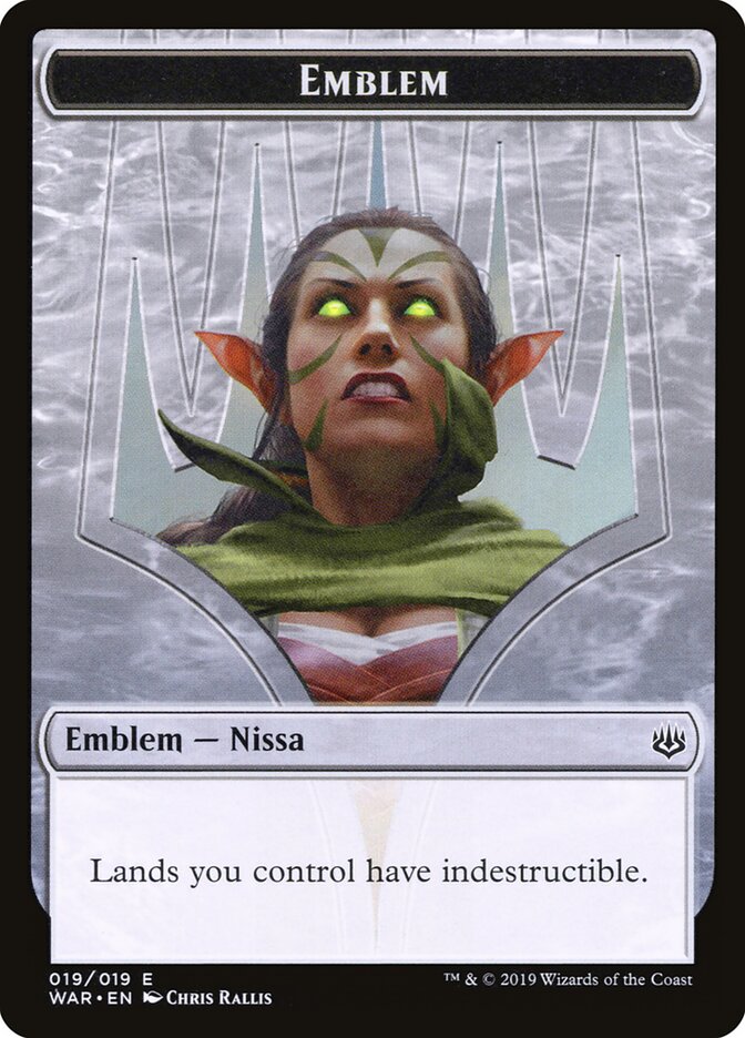 Nissa, Who Shakes the World Emblem card front