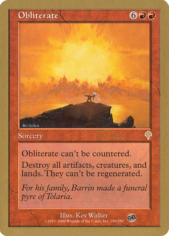 Obliterate card front