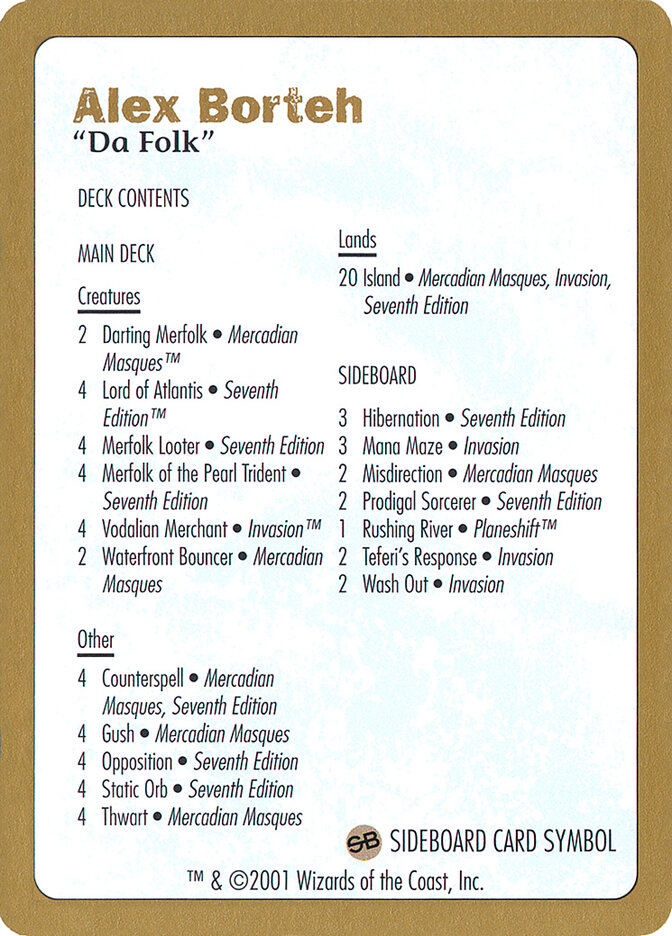Alex Borteh Decklist card front