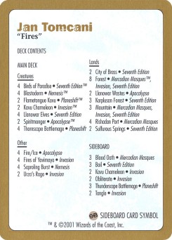 Jan Tomcani Decklist